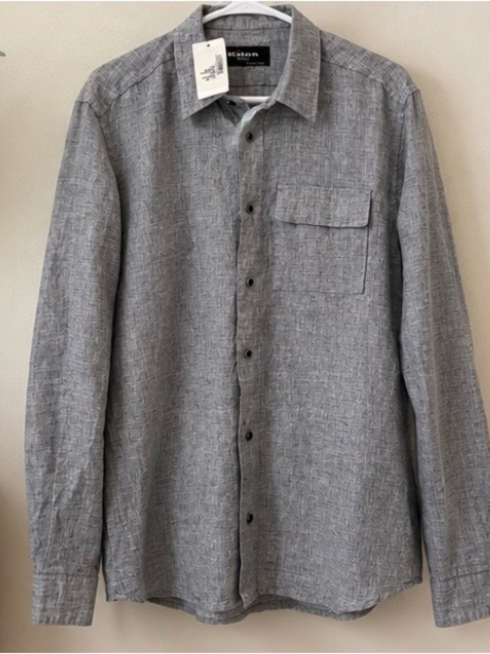Kiton Gray Textured Long-Sleeve Shirt